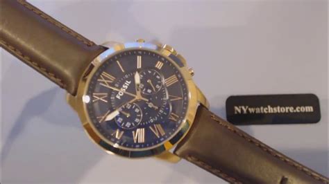 Mens Fossil Grant Chronograph Leather Strap Watch Fs5068 Youtube