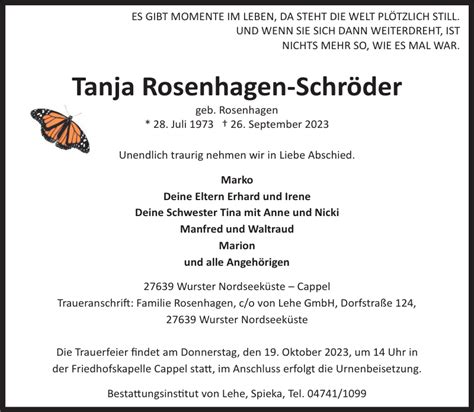 Tanja Rosenhagen Schr Der Gedenken Nordsee Zeitung