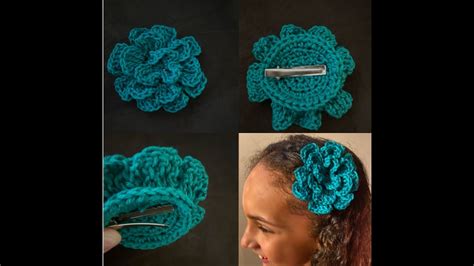 Crochet Flower Hair Clip Diy From Home Youtube