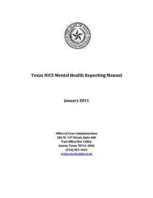 Fillable Online Texas Nics Mental Health Reporting Manual Fax Email