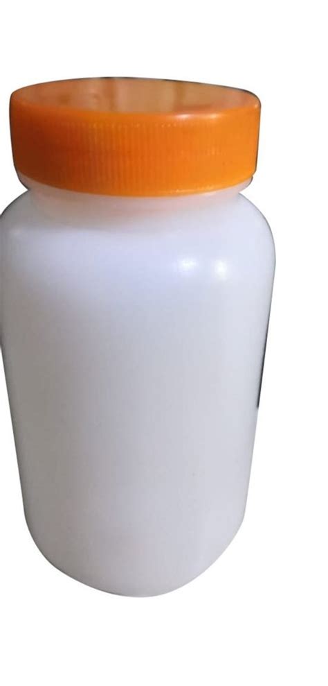 Surabhi Products White And Orange Round Plain Hdpe Jar For Kitchen