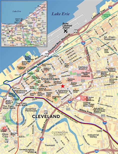 Printable Downtown Cleveland Map