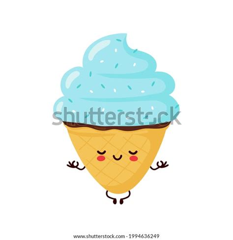 Cute Happy Smiling Ice Cream Cone Stock Illustration