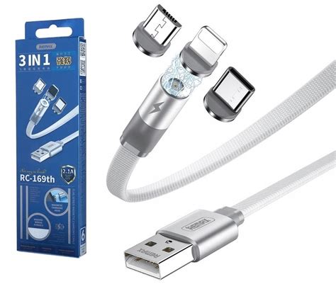 Kabel USB Magnetyczny 3w1 Lightning Typ C Micro 11680040609