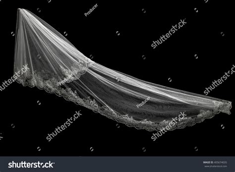 Wedding White Bridal Veil On Black Stock Photo 405674035 Shutterstock