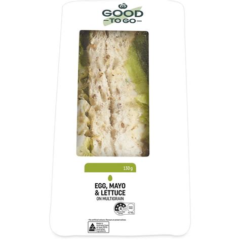 Woolworths Good To Go Egg Mayo And Lettuce On Multigrain 130g Woolworths