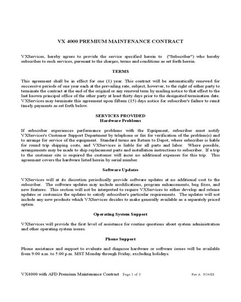 2024 Maintenance Contract Template - Fillable, Printable PDF & Forms ...