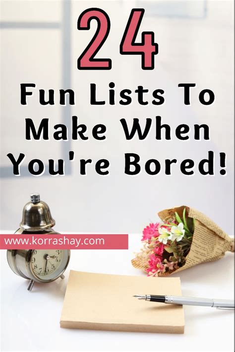 24 Fun Lists To Make When Youre Bored Lists To Make List To Make