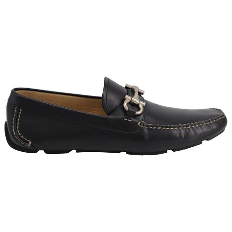 Salvatore Ferragamo Mocassins Parigi En Cuir Noir Ref755619 Joli Closet