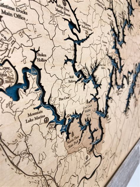 Norris Lake Custom Wood Map 3d Wall Art Contour Map Etsy