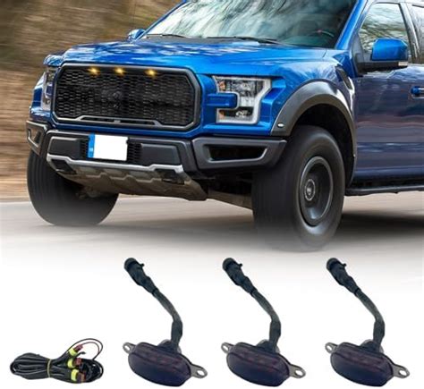 Amazon TOPKU 3Pcs Ford Raptor Grille Lights LED Lights Smoke Lens