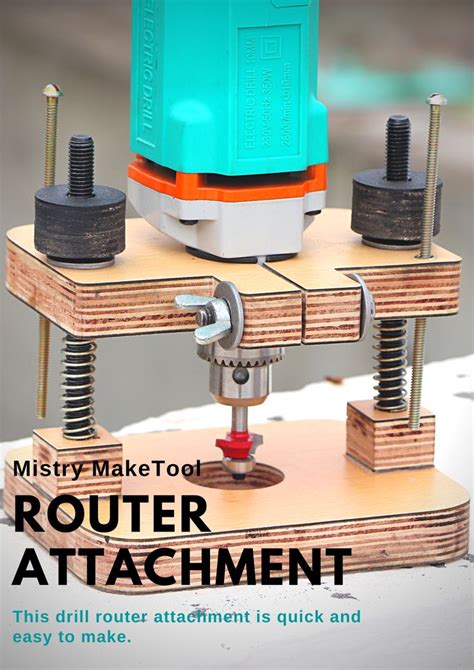 Make A Router Attachment With Drill Machine | Router drill, Router, Router woodworking