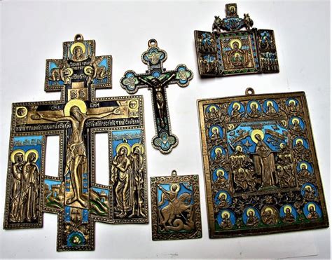 Iconos De Viaje Ortodoxos Rusos Bronce Fundido Los Iconos Catawiki