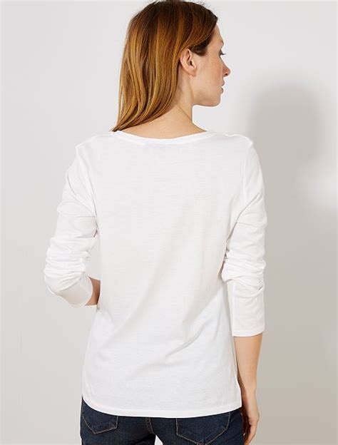 T Shirt Col V Femme Blanc Kiabi 4 00