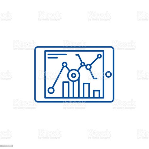온라인 통계 라인 아이콘 개념입니다 온라인 통계 평면 벡터 기호 기호 개요 그림 개념에 대한 스톡 벡터 아트 및 기타 이미지