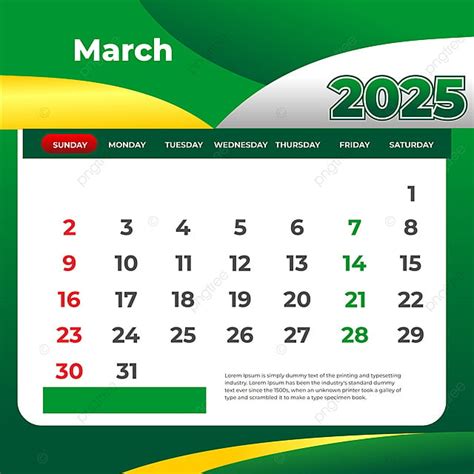 Kalender Maret 2025 Siap Cetak Vektor Templat Untuk Unduh Gratis Di Pngtree