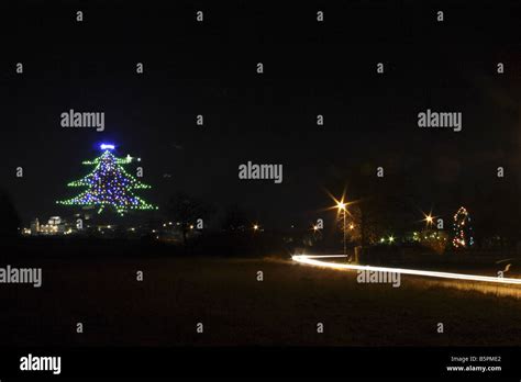 The largest Christmas tree in the world. Gubbio, Umbria, Italy Stock Photo - Alamy