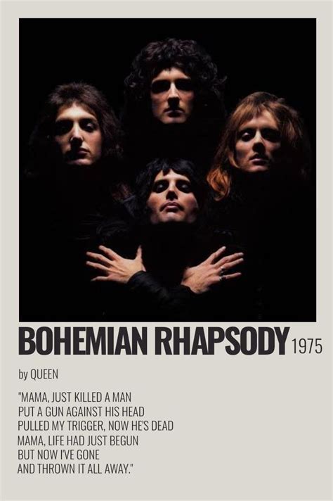 Minimalist Song Polaroid Poster Bohemian Rhapsody In 2021 Queen