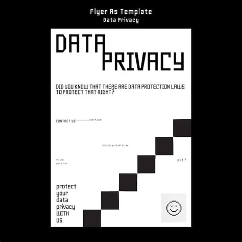 Plantilla de póster de privacidad de datos de diseño plano Archivo