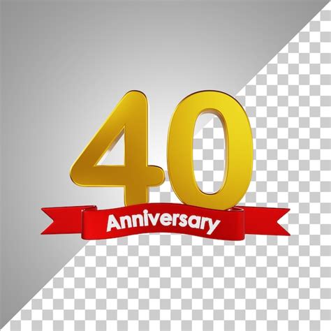 40 Ans Joyeux Anniversaire Numéro 3d Rendering PSD Premium