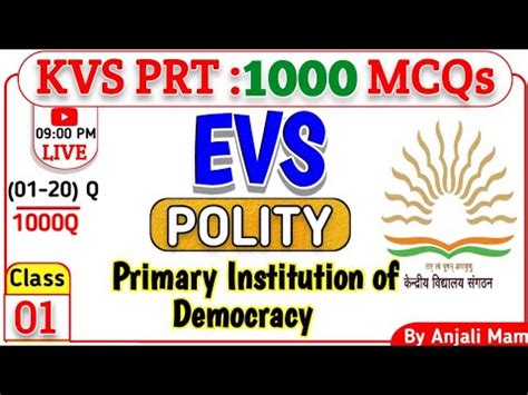 KVS PRT EVS 1000 MCQs Primary Institution Of Democracy Part 1