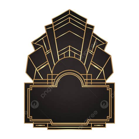 Vintage Gold Frame Blackwhite Geometric Background 1920s Style Vector