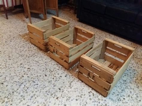 Lote Cajas De Madera De Fruta Comprar Agricultura Antigua En