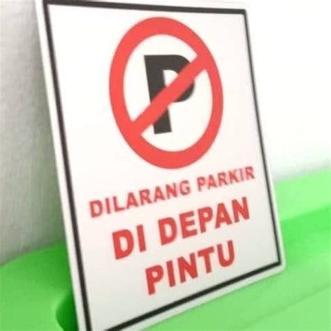 SIGN LABEL DILARANG PARKIR DI DEPAN PINTU UK 8X9CM Lazada Indonesia