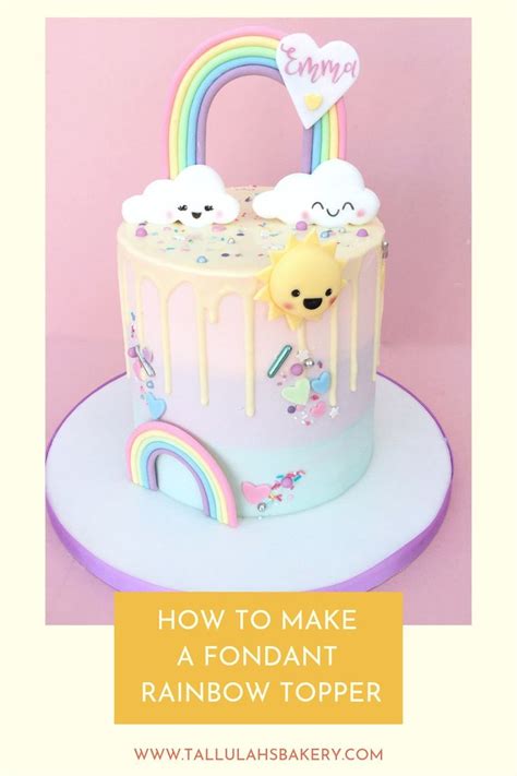 How To Make A Fondant Rainbow Cake Topper Beginners Rainbow Tutorial Fondant Rainbow