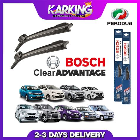 Bosch Clear Advantage Wiper For Perodua Series Aruz Axia Alza Myvi Icon