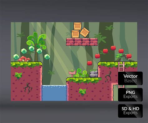 Forest Area Seamless Platformer Tileset Game Art Partners