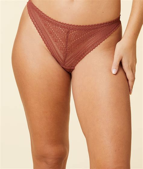 Tanga En Dentelle SUBLIME BRIQUE ROUX ETAM