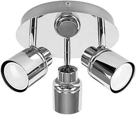 Minisun Modern Polished Chrome Way Round Plate Bathroom Ceiling