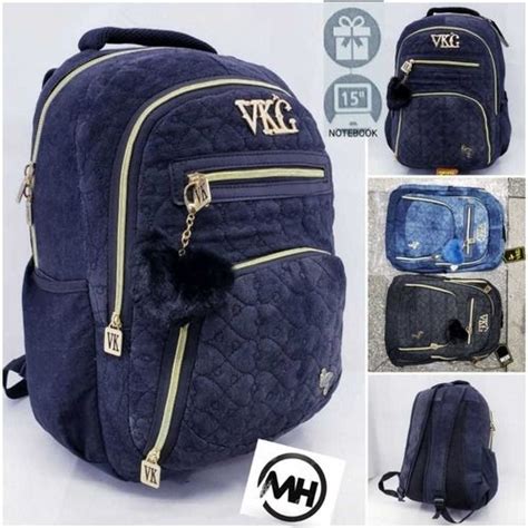 Mochila Escolar Feminina Jeans Notebook Vkg Vozz Em Promo O Ofertas