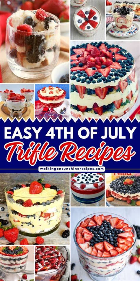 Easy 4th Of July Trifle Recipes In 2024 Patriotic Desserts Trifle