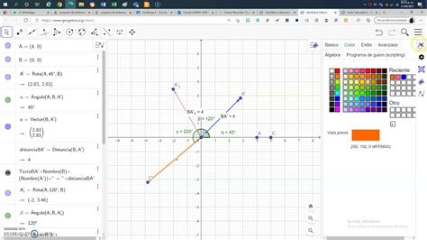 Vectores Coordenadas Polares En Geogebra Youtube