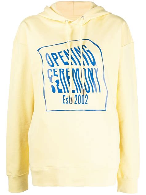 Opening Ceremony Logo Print Cotton Hoodie Farfetch