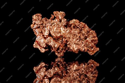 Premium Photo Macro Mineral Stone Copper On Black Background