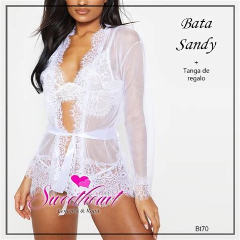 Bata Sandy Blanco Cód Bt70 Sweetheart Lencería y Ropa