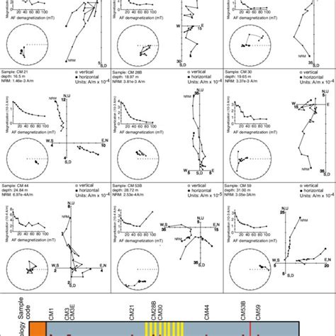 Lithology (symbols as in Fig. 3), downcore variations of ChRM... | Download Scientific Diagram