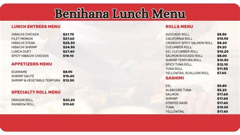 Benihana Lunch Hours Savor Delightful Japanese Cuisine Midday