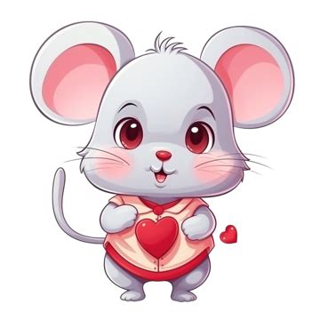 Cute Valentine Mouse Cartoon Heart Cartoon Heart Shape Love Heart