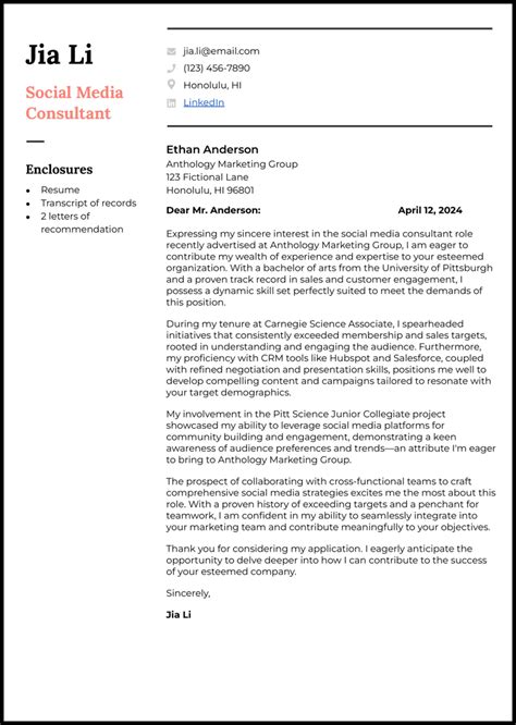 25 Social Media Manager Cover Letter Examples For 2024