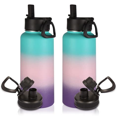 Volhoply 32oz Insulated Water Bottles Bulk 2 Pack