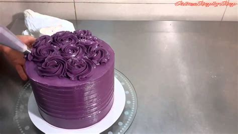 BUTTERCREAM ROSE SWIRL CAKE Piping Ideas By CakesStepbyStep YouTube