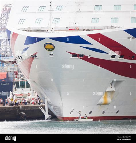 Cruise Ship Britannia In Las Palmas Port On Gran Canaria Canary