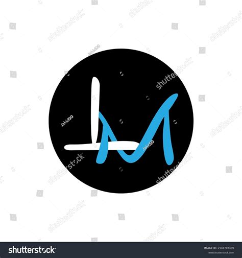 Lm Letter Logo Design On Black Stock Vector (Royalty Free) 2141787409 ...