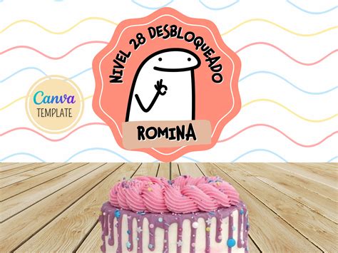 Flork Cake Topper Nivel Desbloqueado Feliz Cumplea Os Etsy