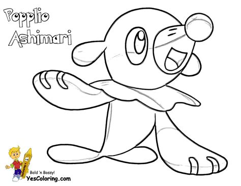 Pokemon Coloring Pages Popplio | BubaKids.com