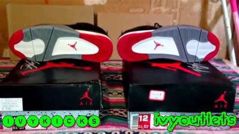 Real Vs Fake Aaa Replica Bred 4 Vs Unauthorized Authentic Air Jordan 4